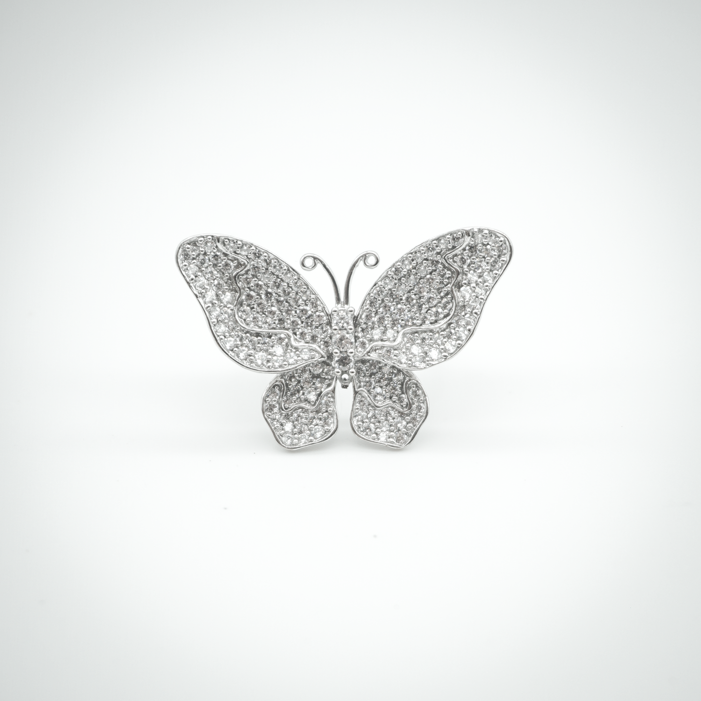 Anillo Mariposa Oro Blanco 14 Kilates