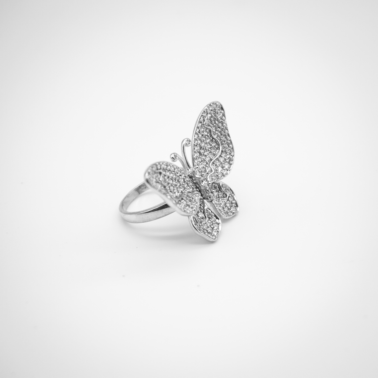 Anillo Mariposa Oro Blanco 14 Kilates