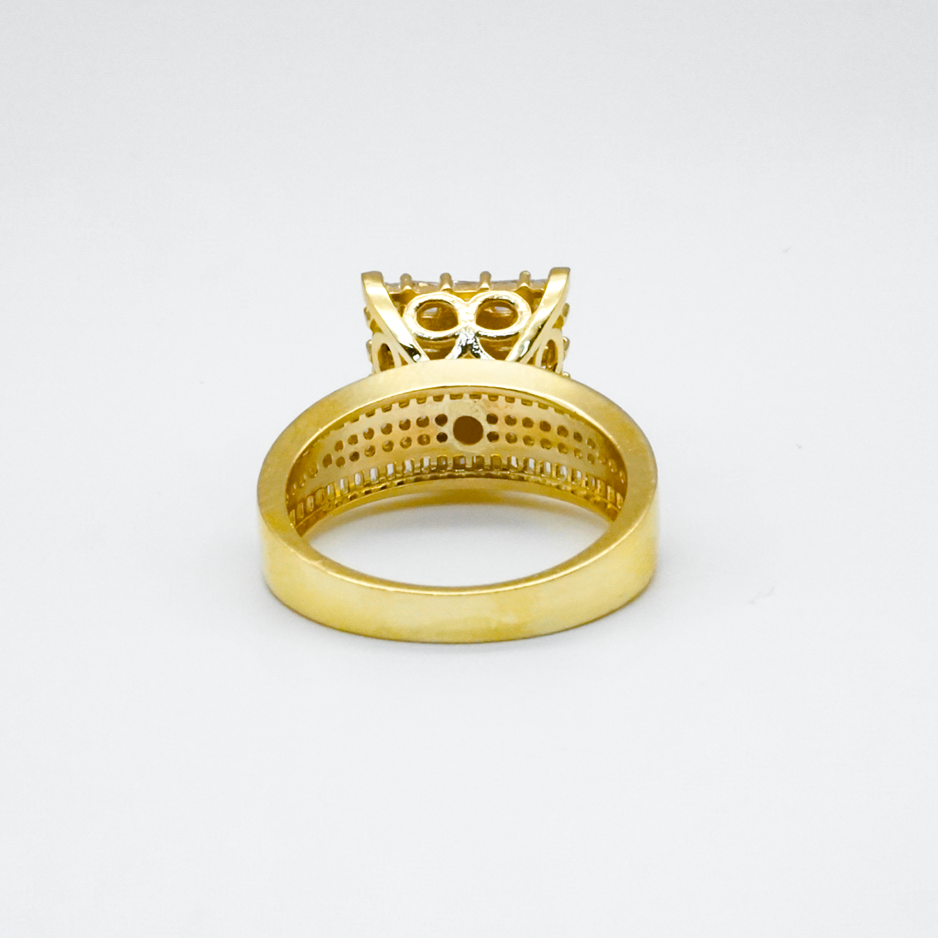 Anillo matrimonial oro amarillo con zirconias | 14k | 7.2g
