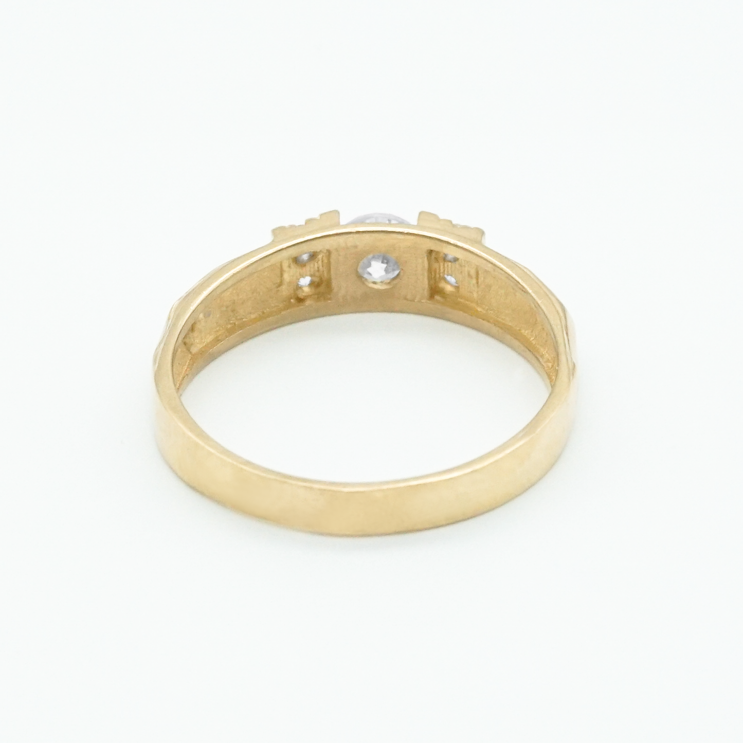 Trío de oro amarillo con zirconias 14k