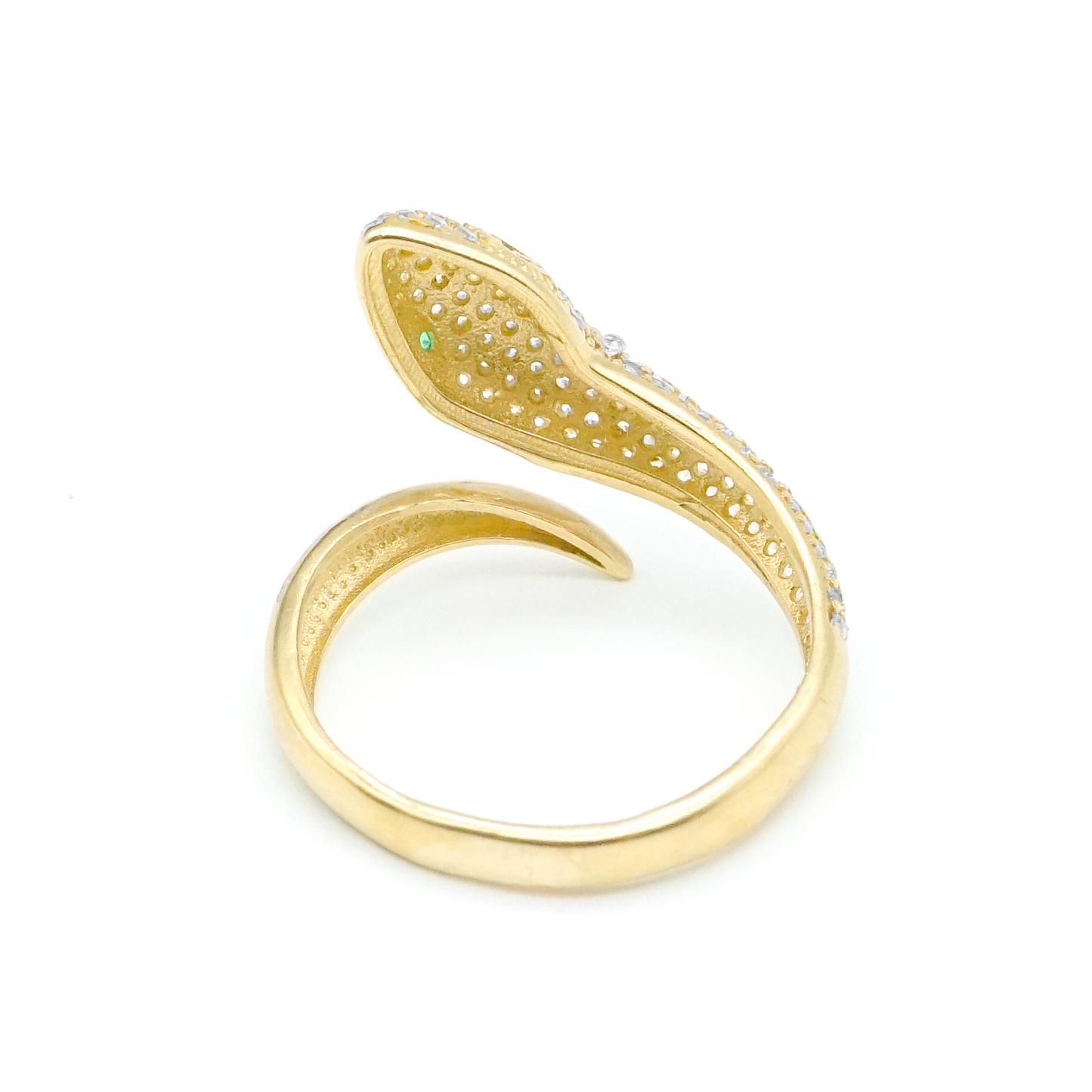 Anillo serpiente oro amarillo con zirconias | 14k | 3.4g