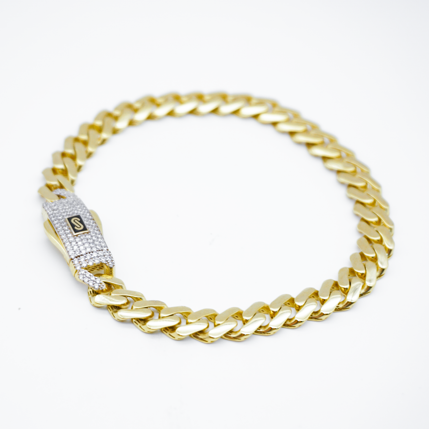 Mónaco Chain, Oro amarillo con zirconi 10k