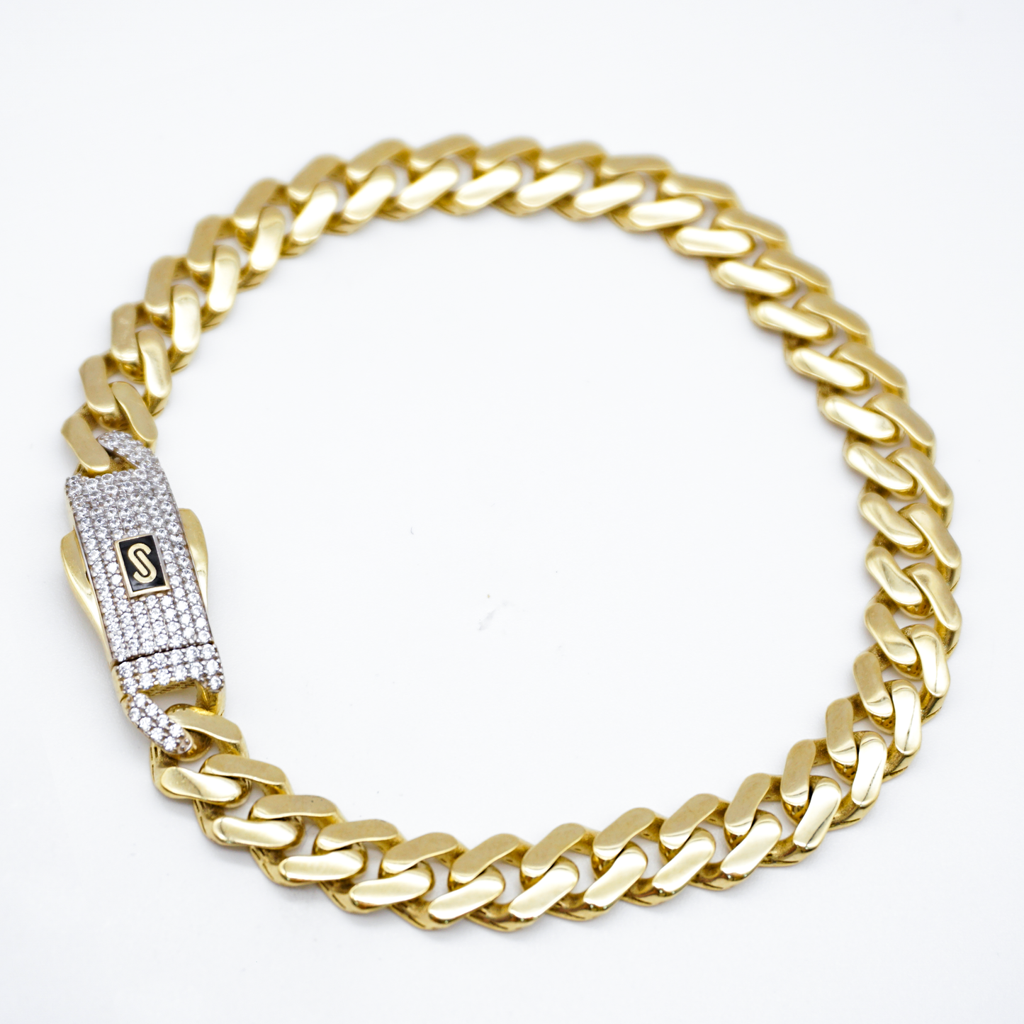 Mónaco Chain, Oro amarillo con zirconi 10k