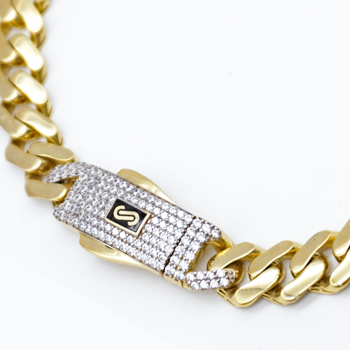 Mónaco Chain, Oro amarillo con zirconi 10k