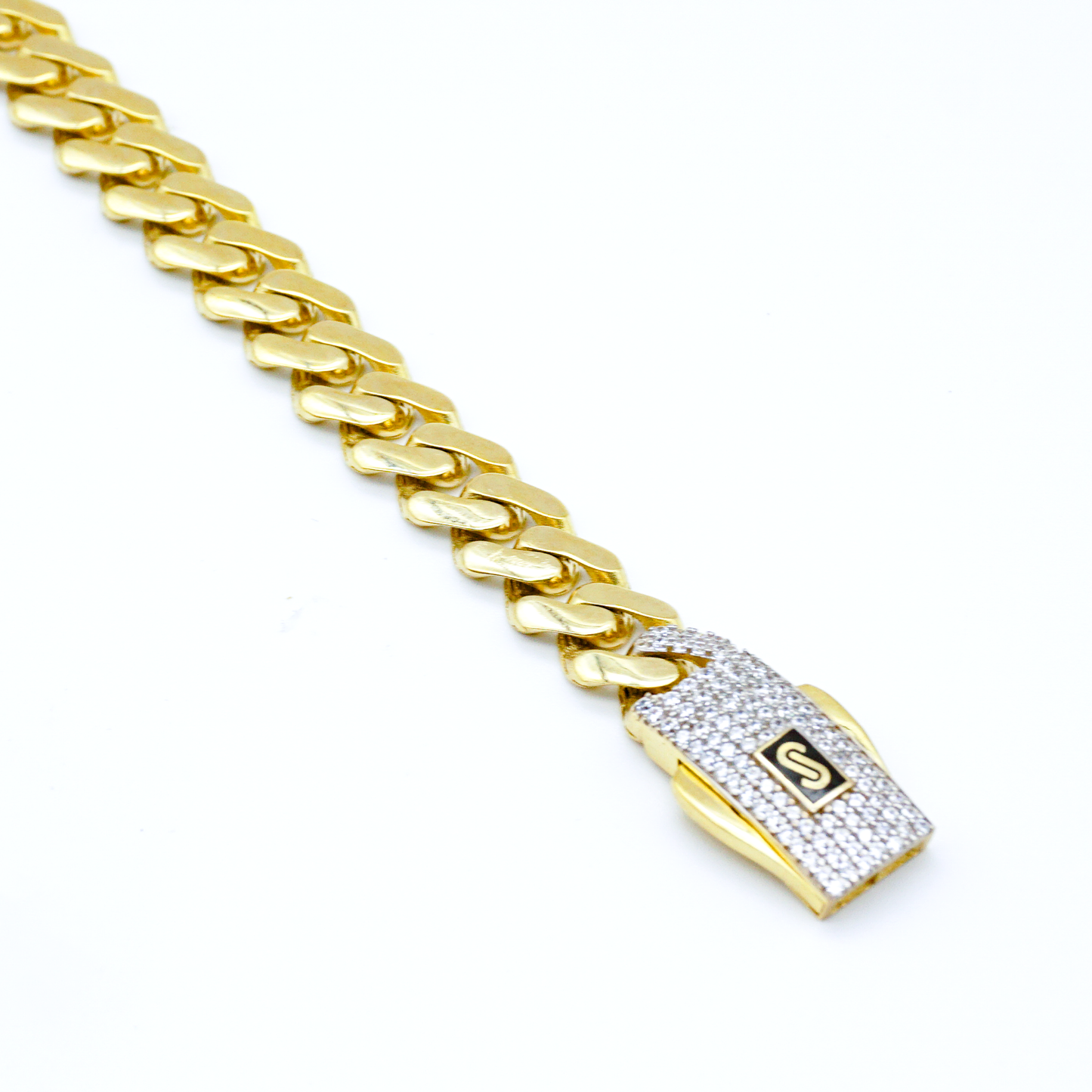 Mónaco Chain, Oro amarillo con zirconi 10k