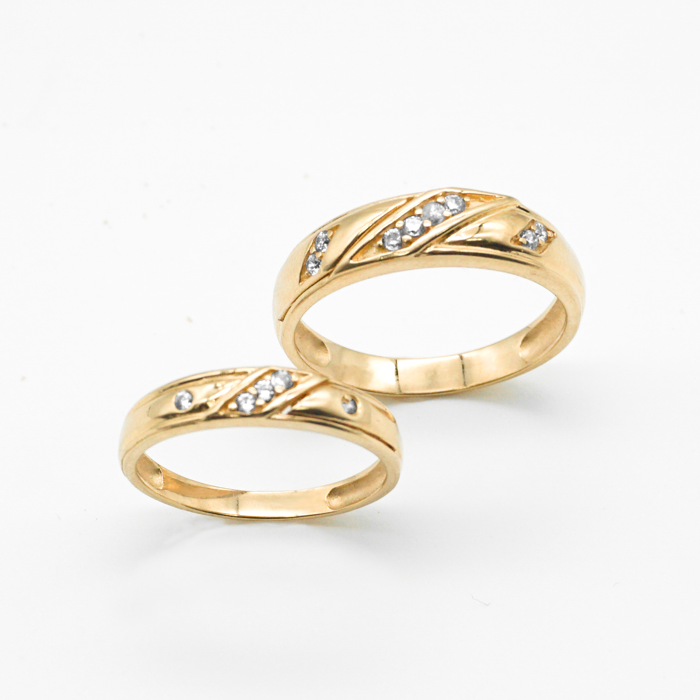 Trío de Oro amarillo con zirconias | 14k | 8.6g