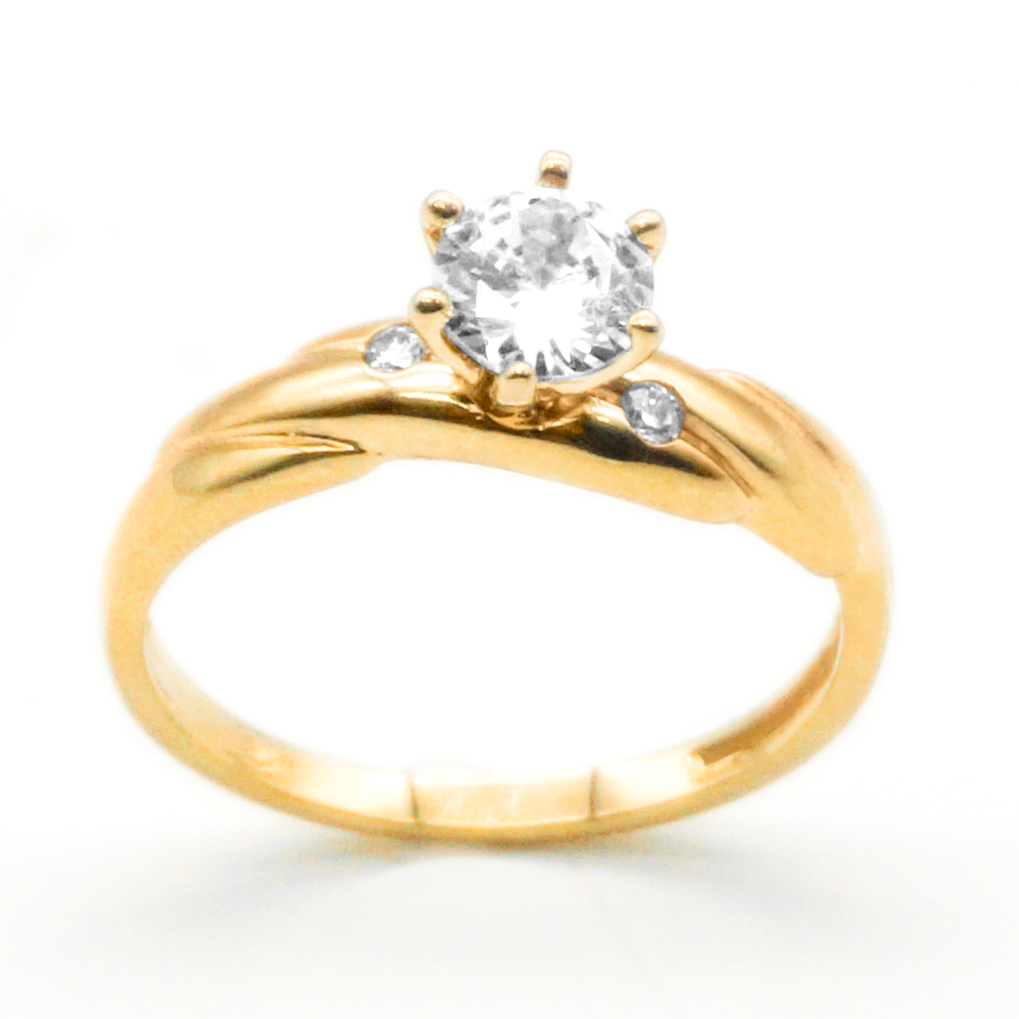 Trío de oro amarillo con zirconias | 10k | 7.8g