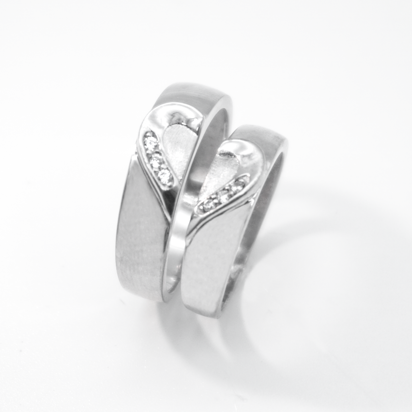 Trío de oro blanco y zirconias | 14k | 10.3g
