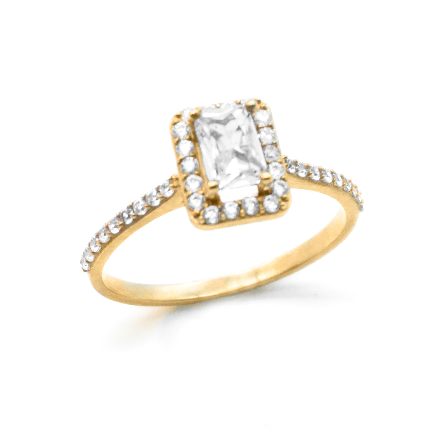 Solitario de Oro amarillo con zirconias | 10k | 2.3g
