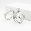 Trio Oro Blanco con zirconias | 10k
