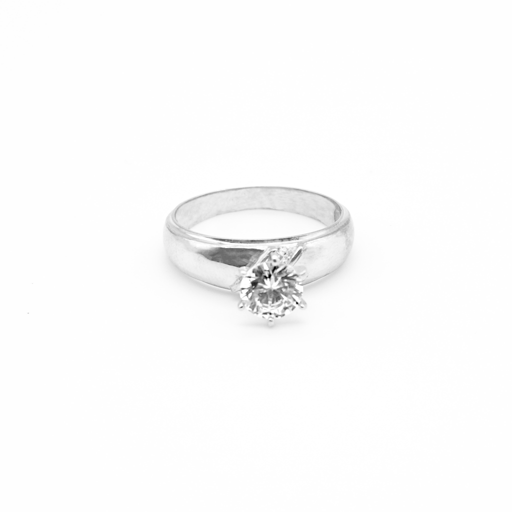 Trio Oro Blanco con zirconias | 10k