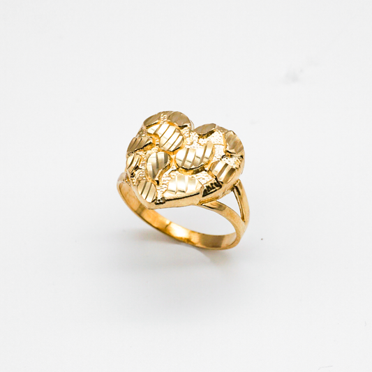 Anillo Nugget Corazón 10k