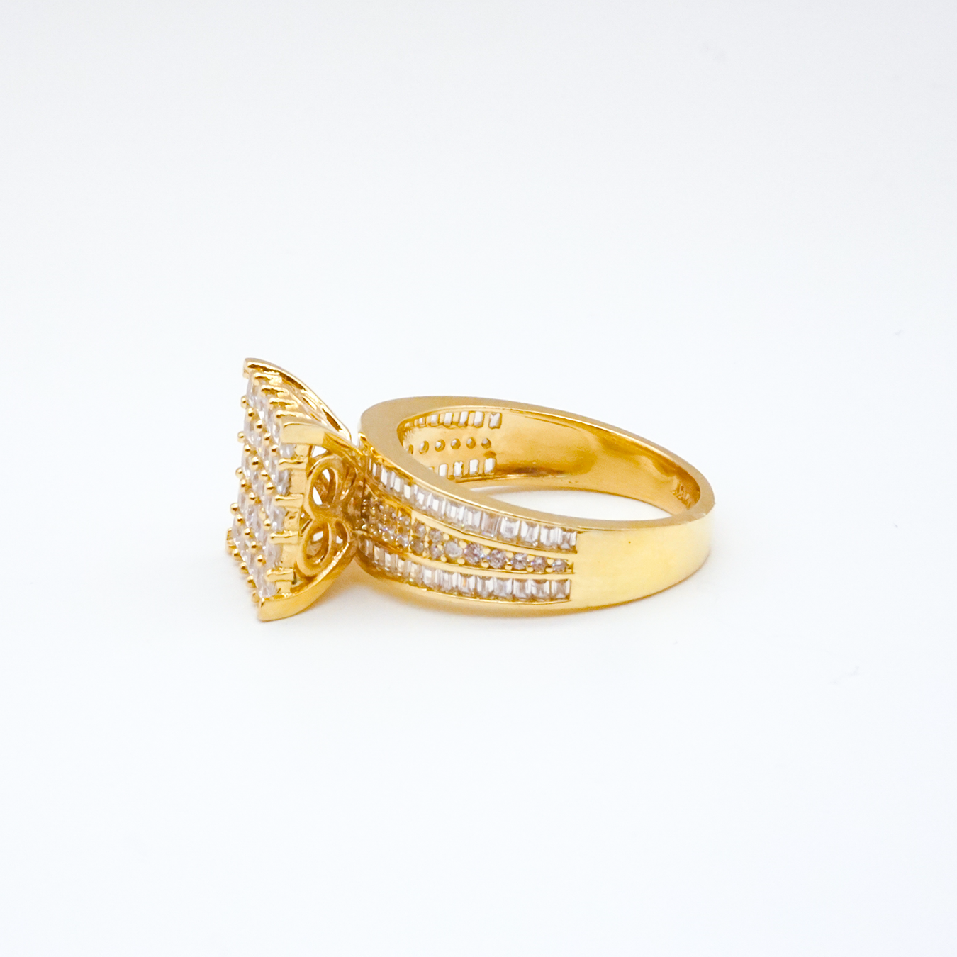 Anillo matrimonial oro amarillo con zirconias | 14k | 7.2g
