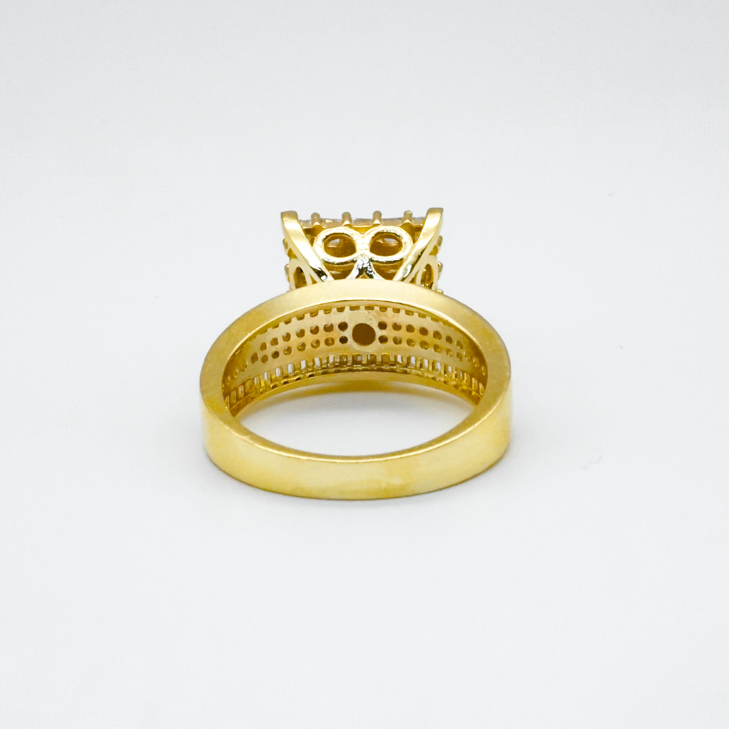 Anillo matrimonial oro amarillo con zirconias | 14k | 7.2g