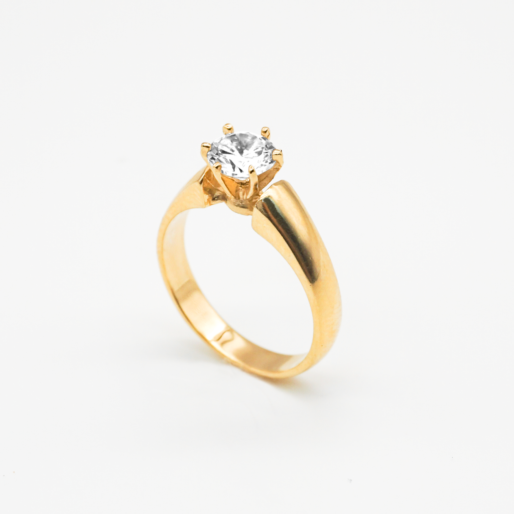 Anillo matrimonial oro amarillo con zirconias | 14k | 3.9