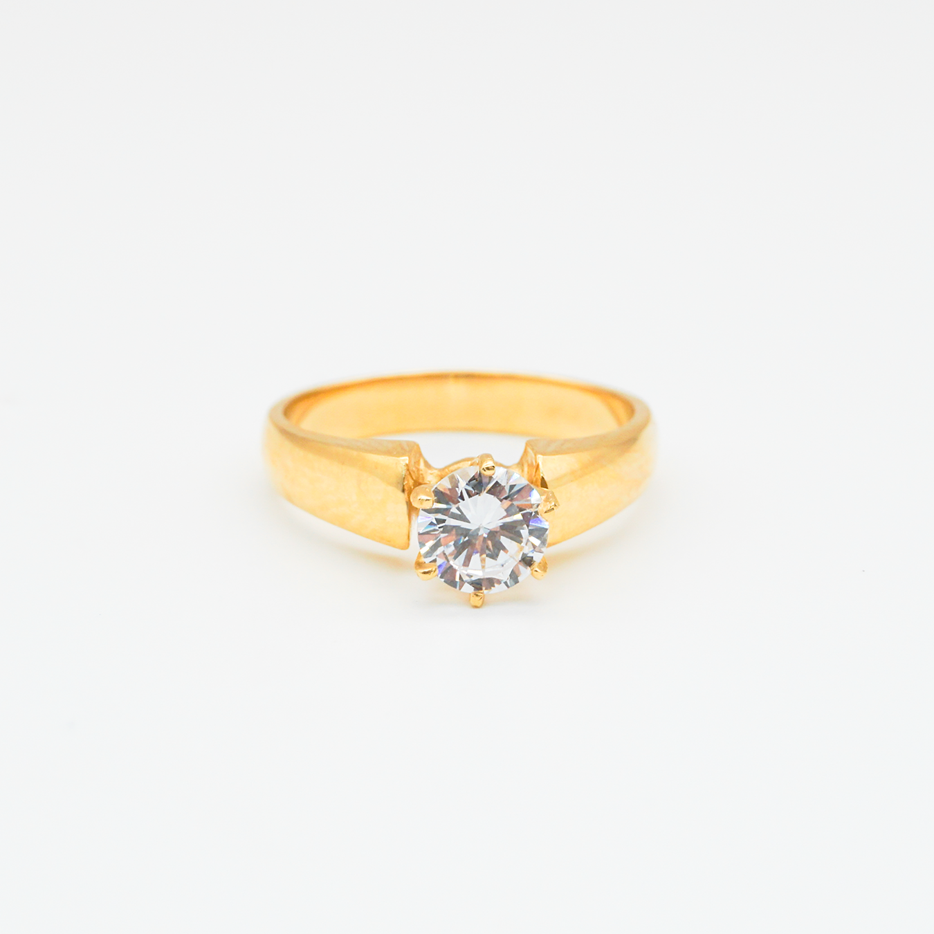 Anillo matrimonial oro amarillo con zirconias | 14k | 3.9