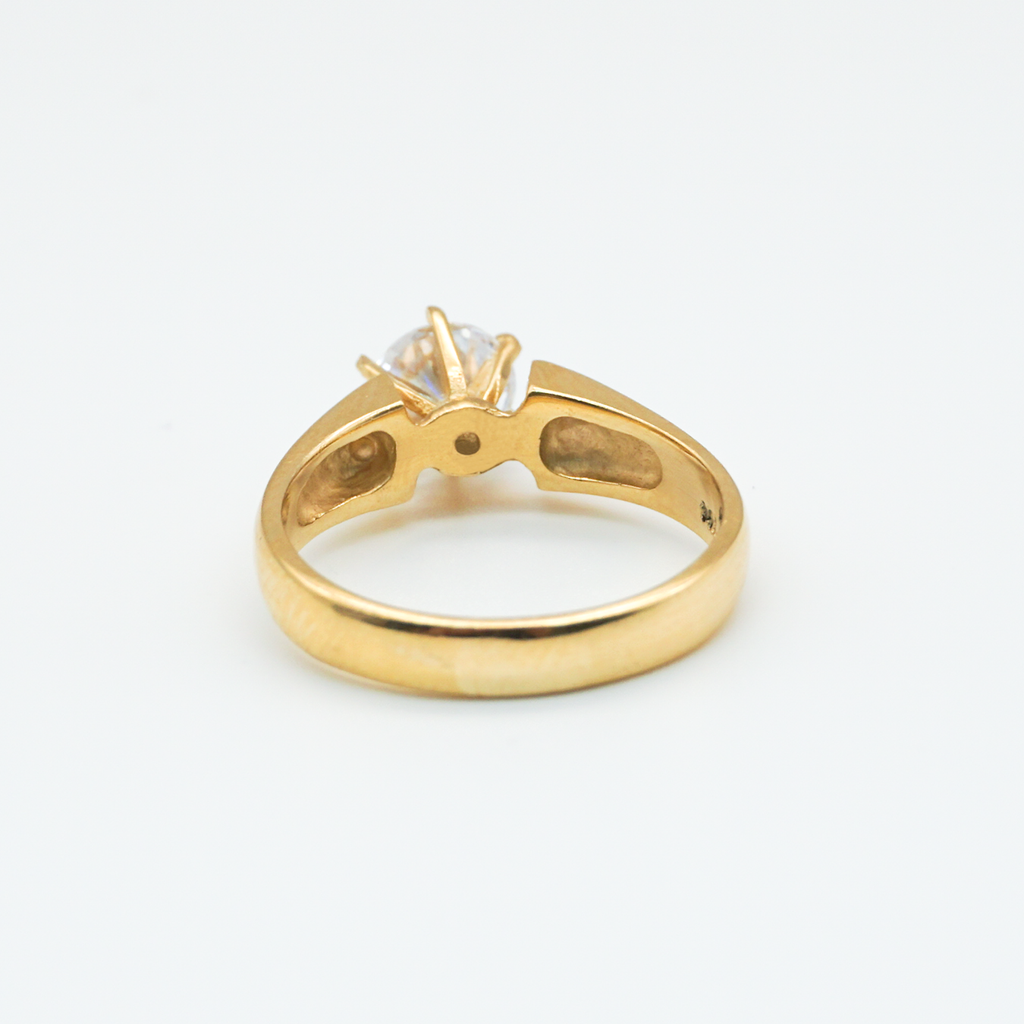 Anillo matrimonial oro amarillo con zirconias | 14k | 3.9