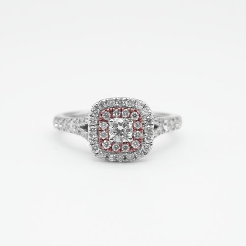 Anillo Matrimonial Oro blanco y rosa con Diamantes | 14k | 3.9