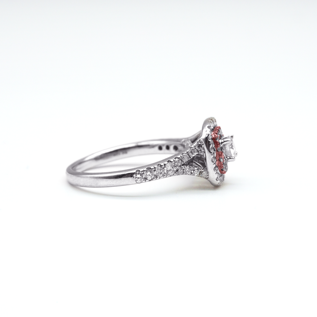 Anillo Matrimonial Oro blanco y rosa con Diamantes | 14k | 3.9