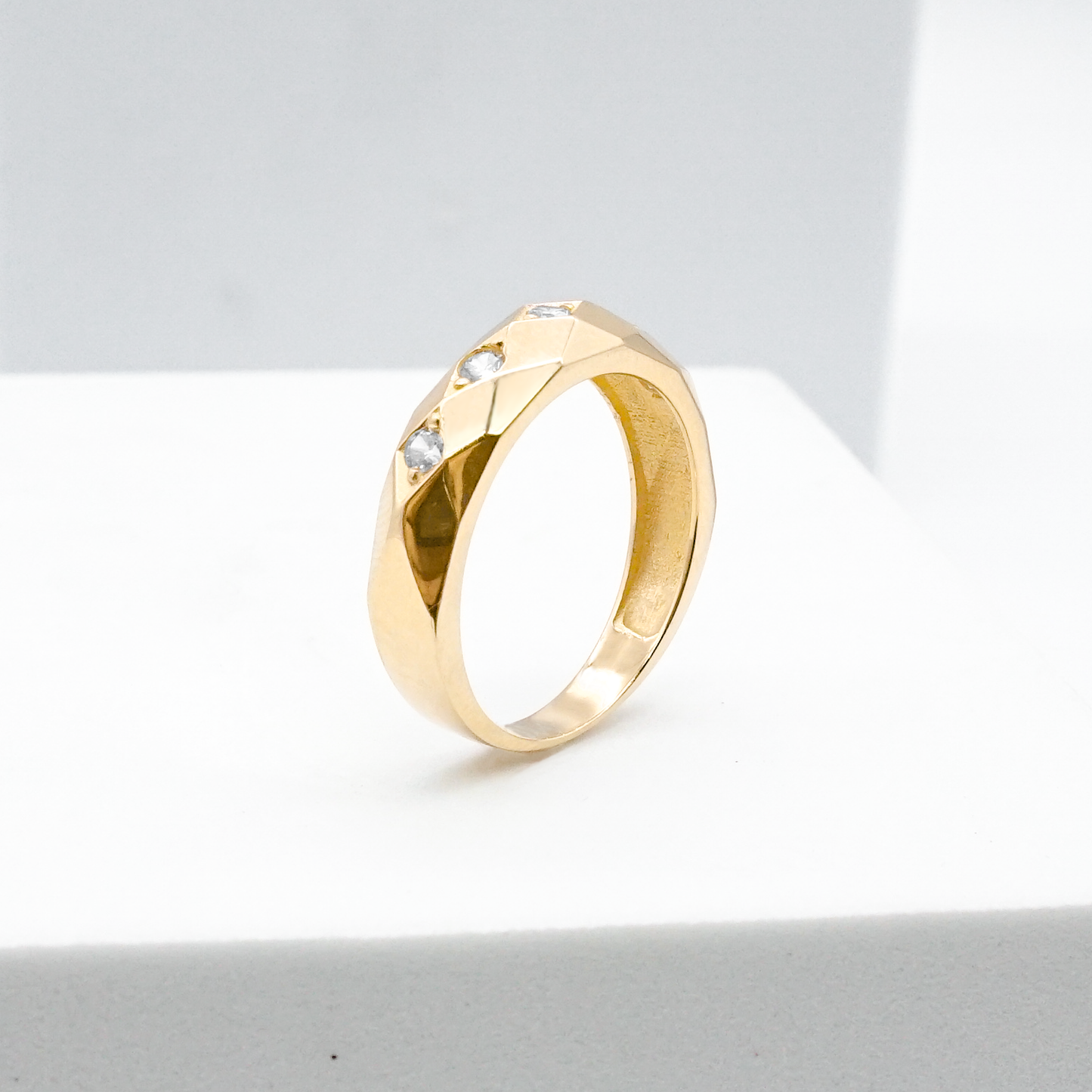 Trío de Oro amarillo con Zirconias 14K