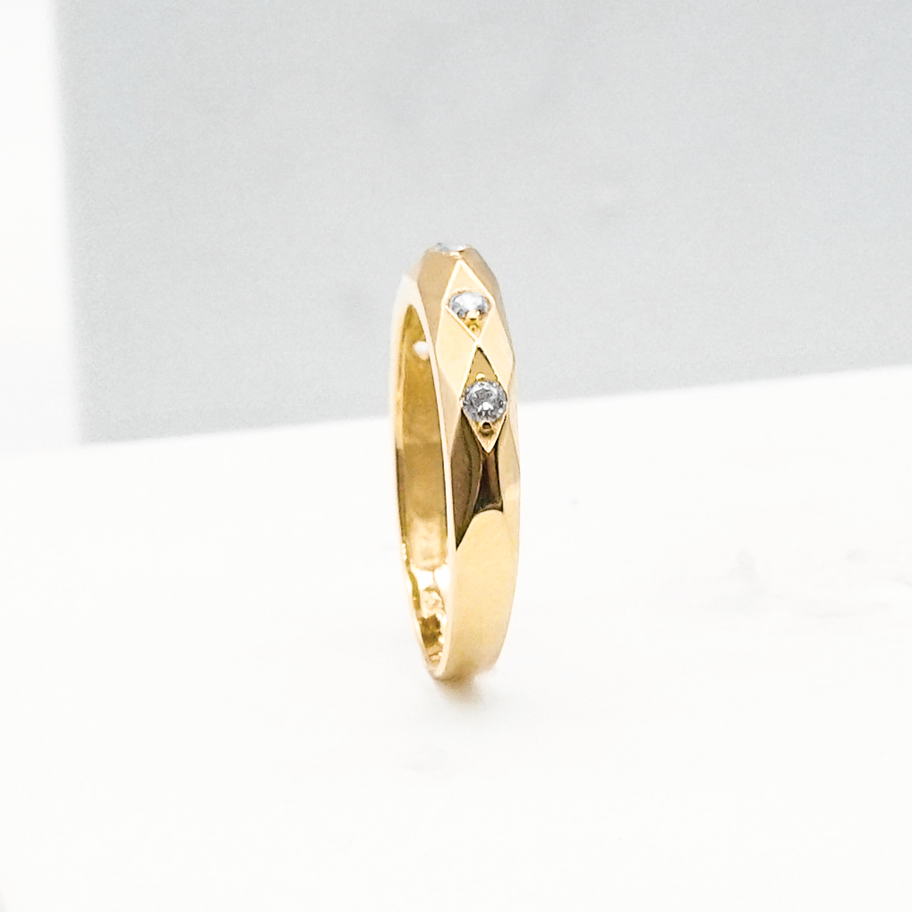 Trío de Oro amarillo con Zirconias 14K