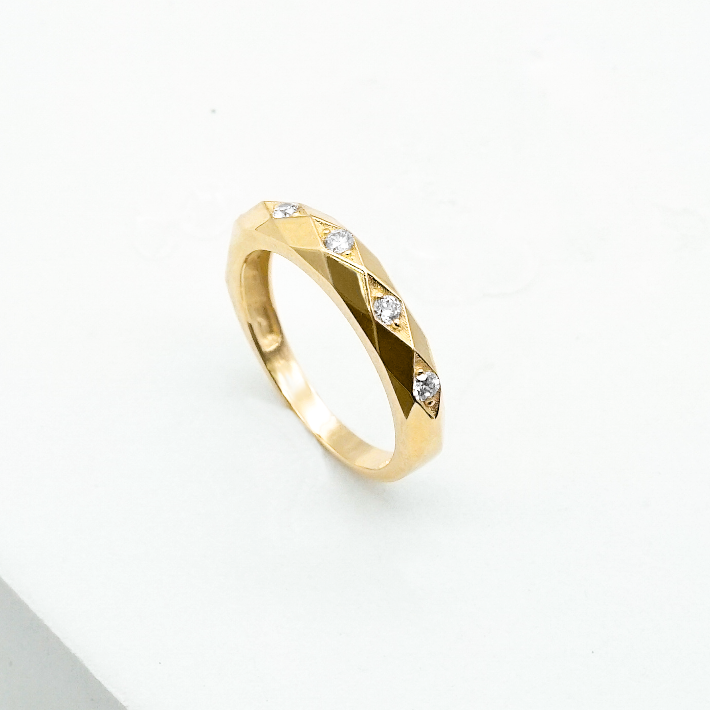 Trío de Oro amarillo con Zirconias 14K