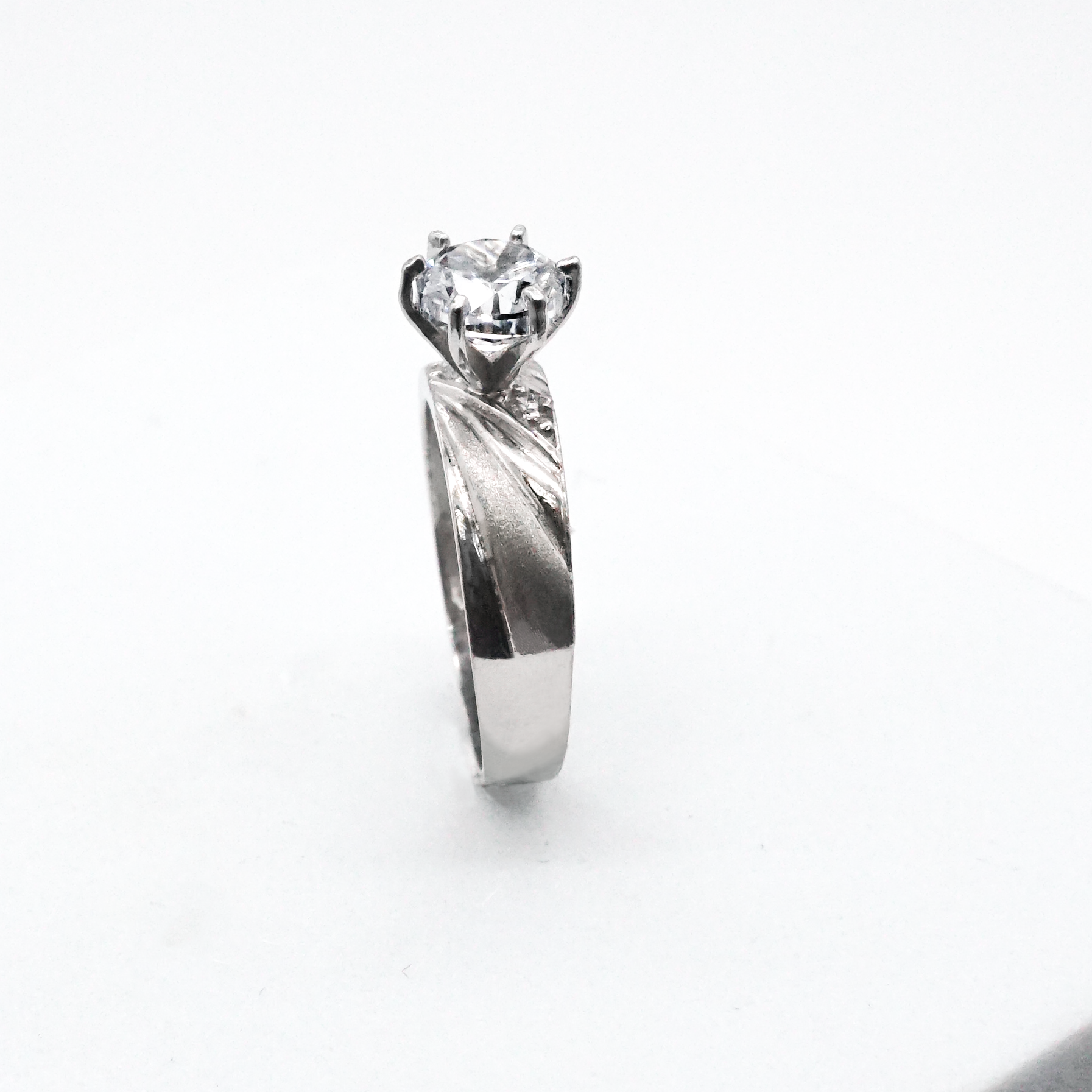 Trío oro blanco con zirconias | 14k