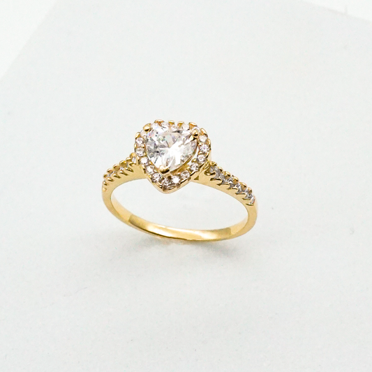 Anillo oro amarillo 14k con zirconias