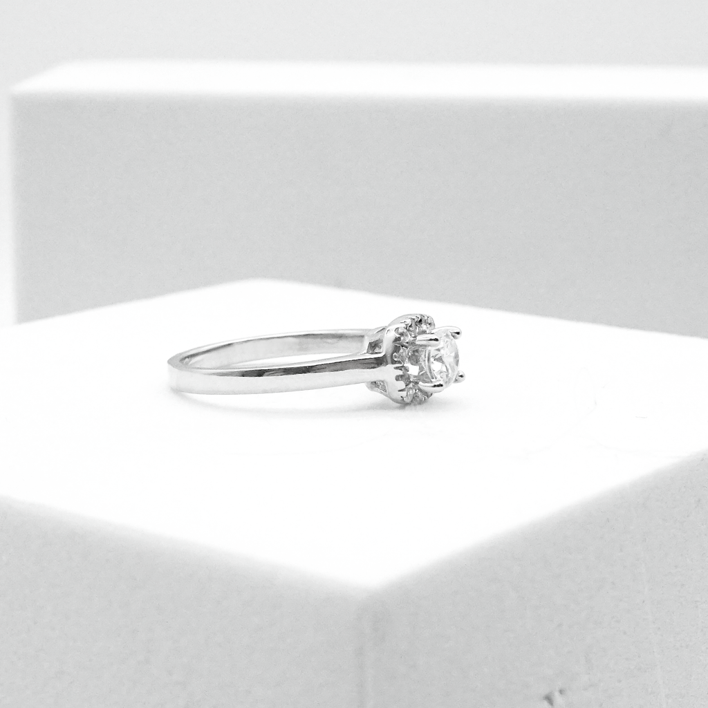 Solitario Matrimonial Oro Blanco con zirconias | 14k | 3.6