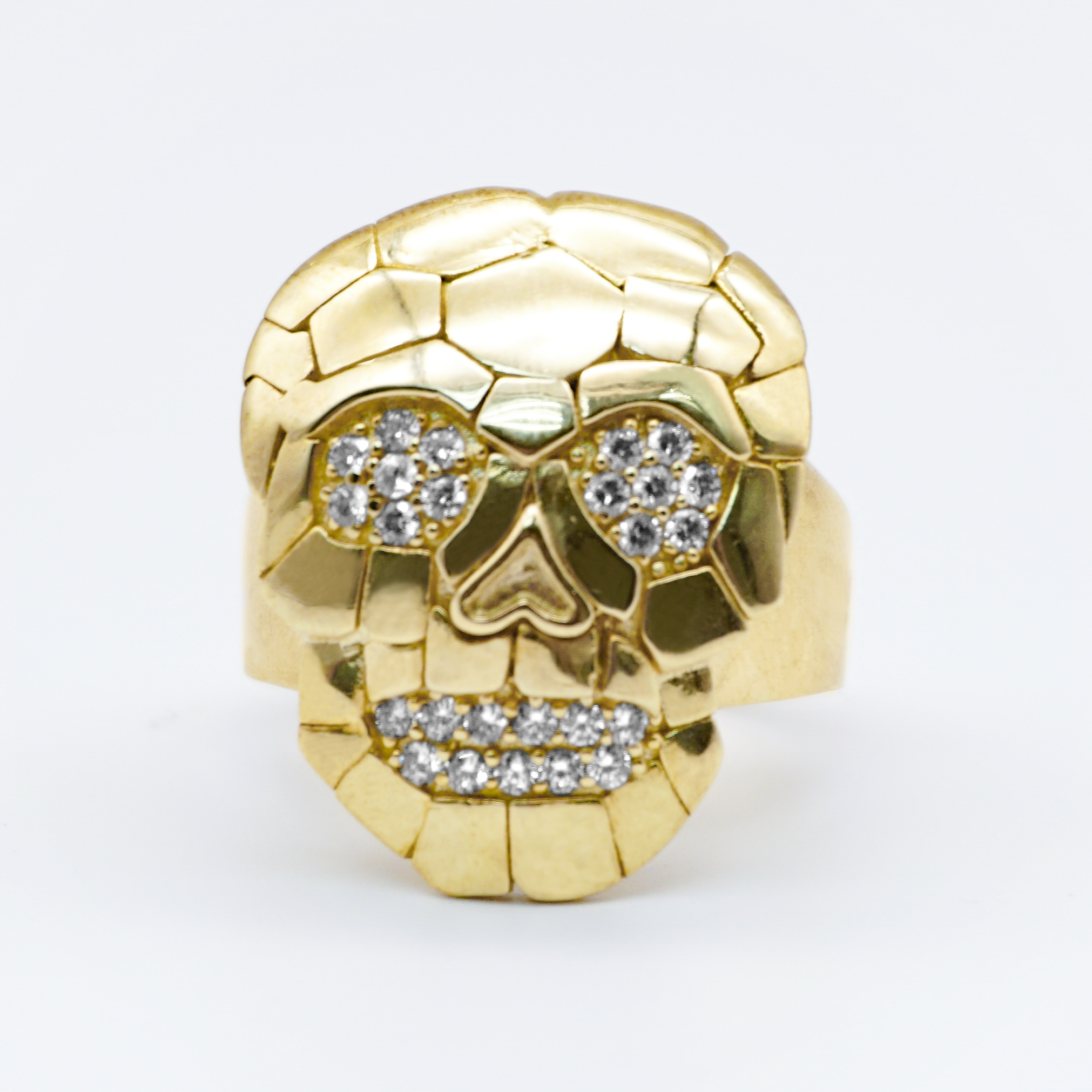 Anillo oro amarillo con zirconias | 10k | 11.6g