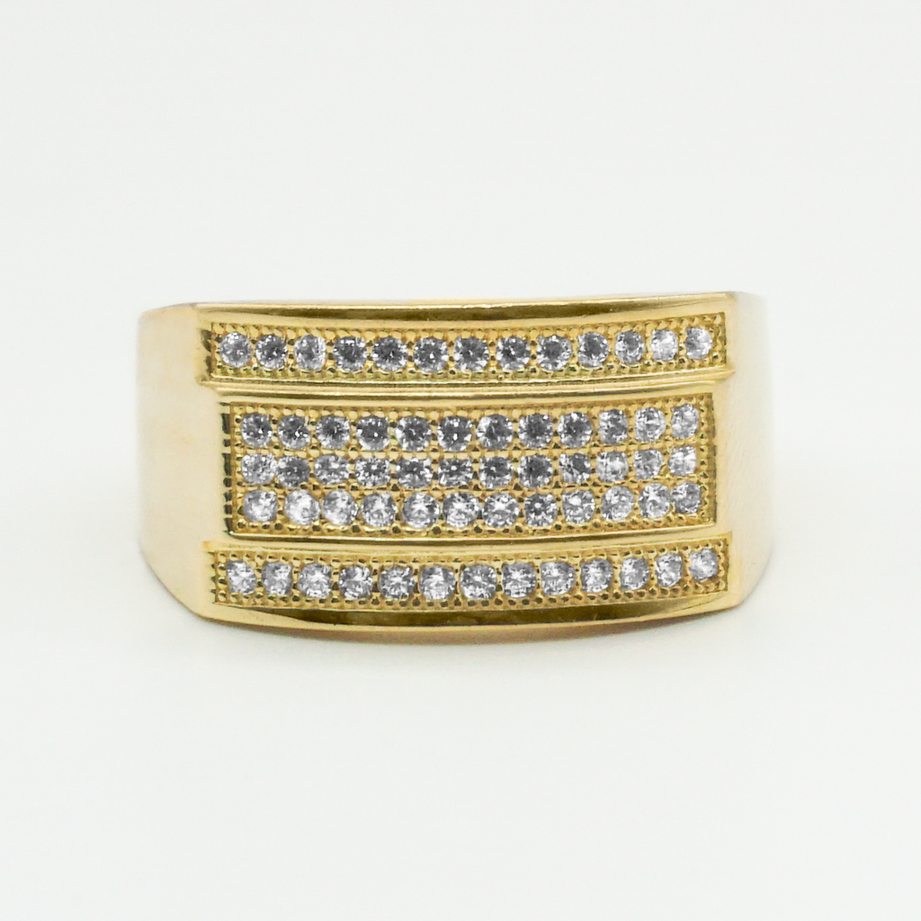 Anillo de oro amarillo con zirconias | 10k | 5g