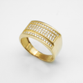 Anillo de oro amarillo con zirconias | 10k | 5g