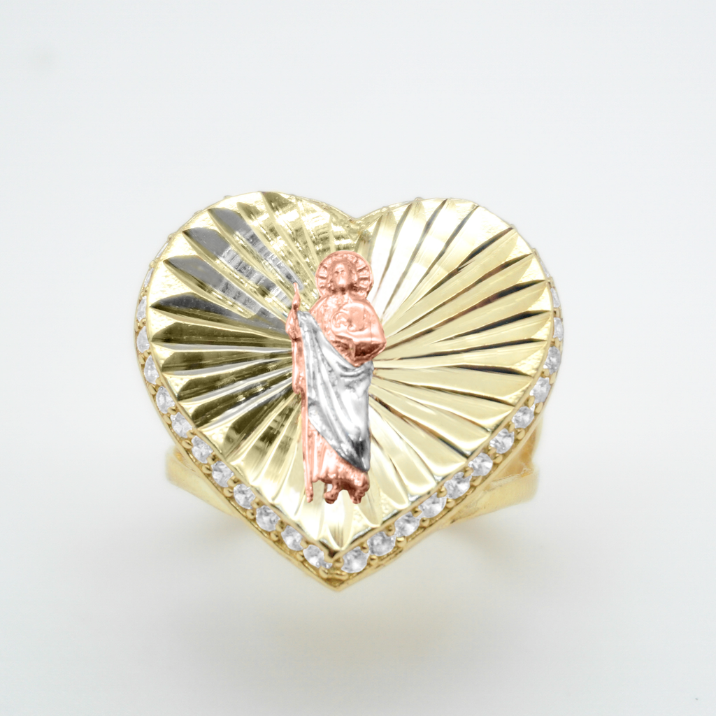 Anillo de 3 oros con zirconias | 10k | 4.9g