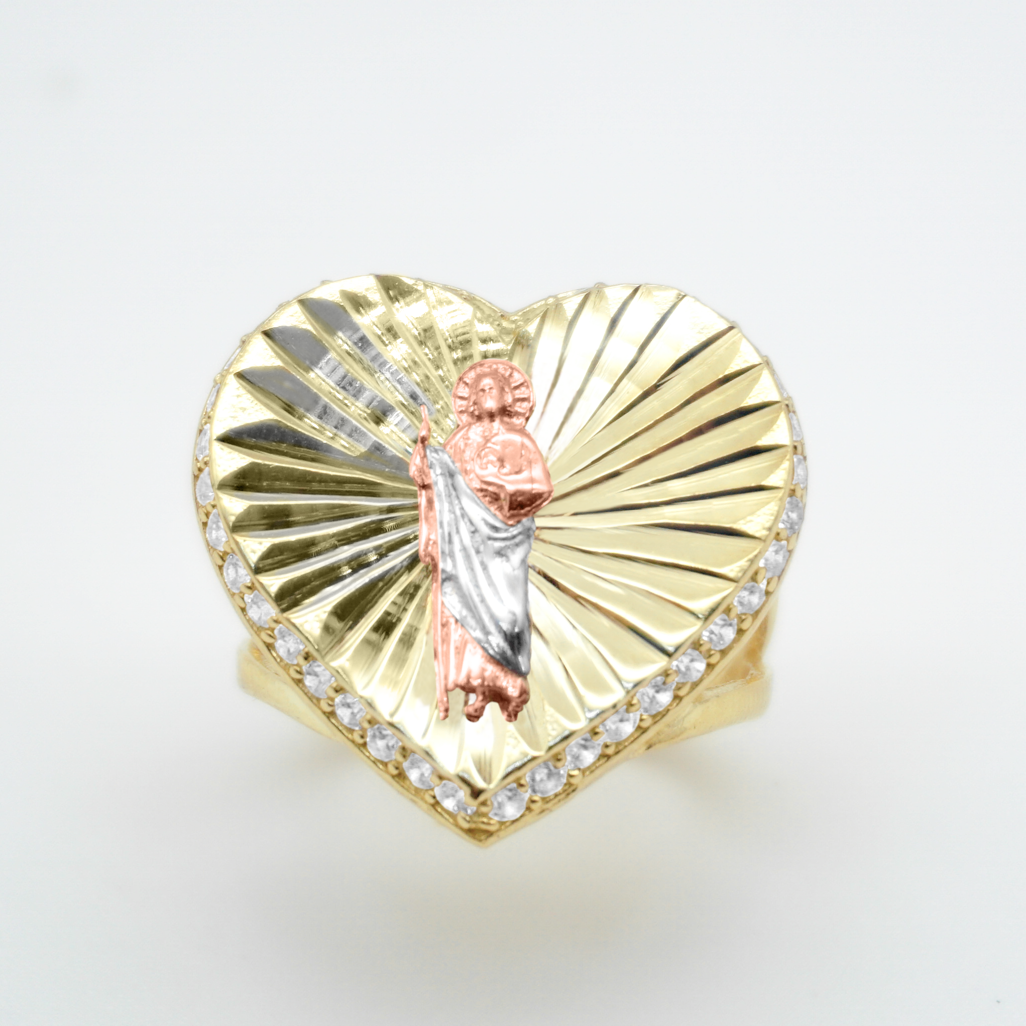 Anillo de 3 oros con zirconias | 10k | 4.9g