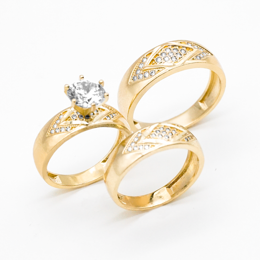 Trío Matrimonial oro amarillo| 10k | 11.1g