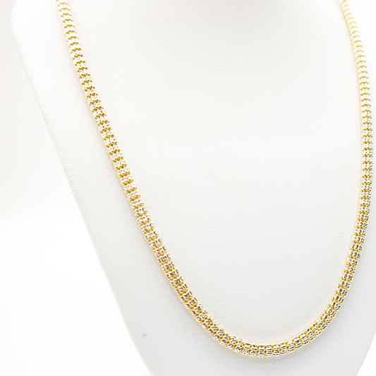 Cadena de oro amarillo y oro blanco | 14K | 22.3G |  23CM