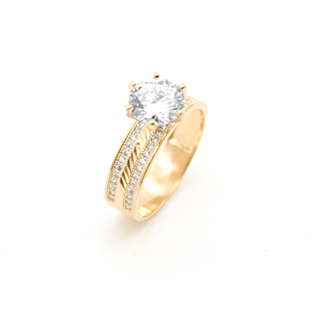 Trío de oro amarillo con zirconias |  10k | 8.6g