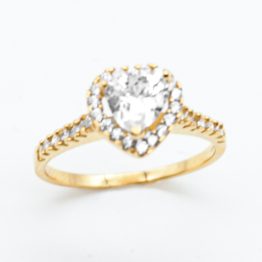 Anillo de Compromiso | Oro amarillo con zirconias | 14k | 2.6G