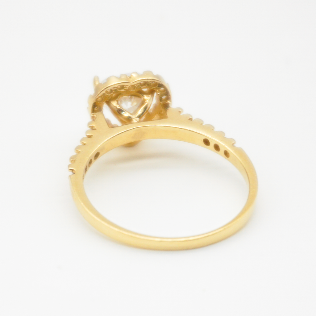 Anillo de Compromiso | Oro amarillo con zirconias | 14k | 2.5g