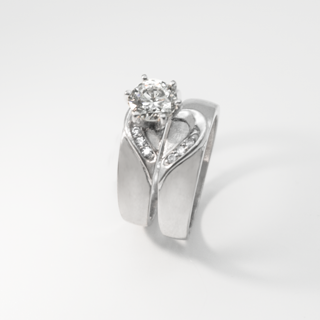 Trío de oro blanco y zirconias | 14k | 10.3g