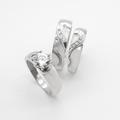 Trío de oro blanco y zirconias | 14k | 10.3g