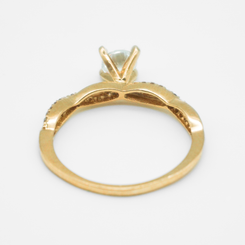 Solitario de oro amarillo con zirconias |  14k | 2.2g