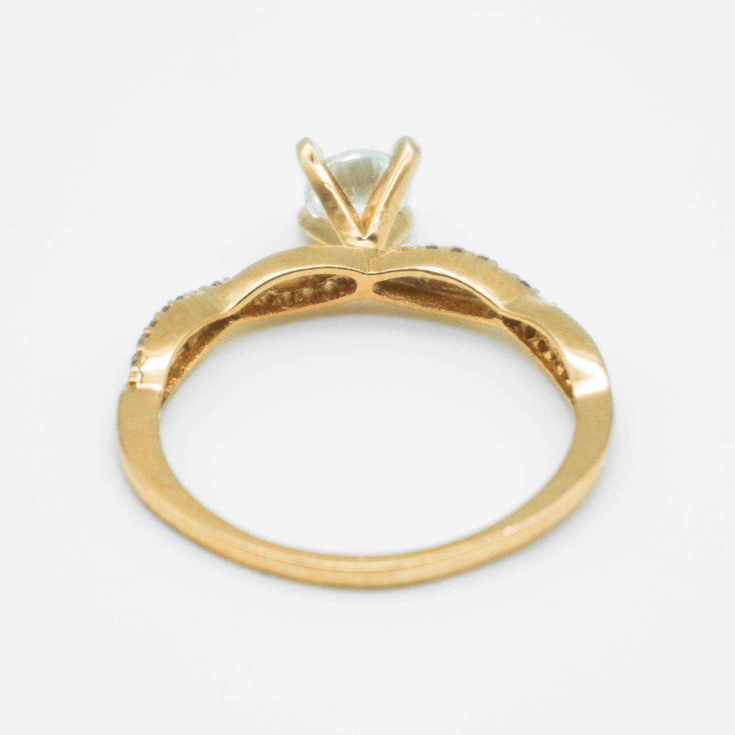 Solitario de oro amarillo con zirconias |  14k | 2.2g