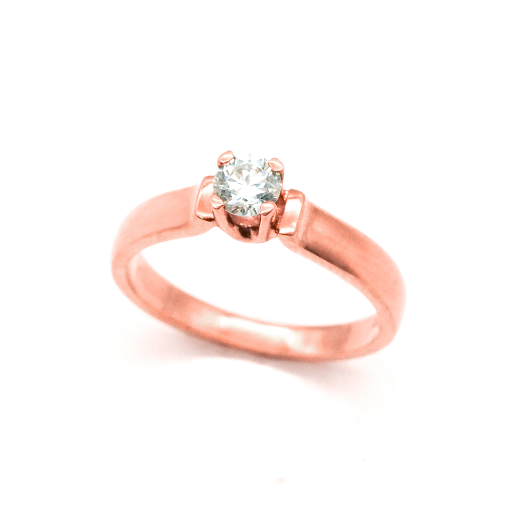 Solitario Matrimonial Oro rosa y Diamante | 14k | 3.2