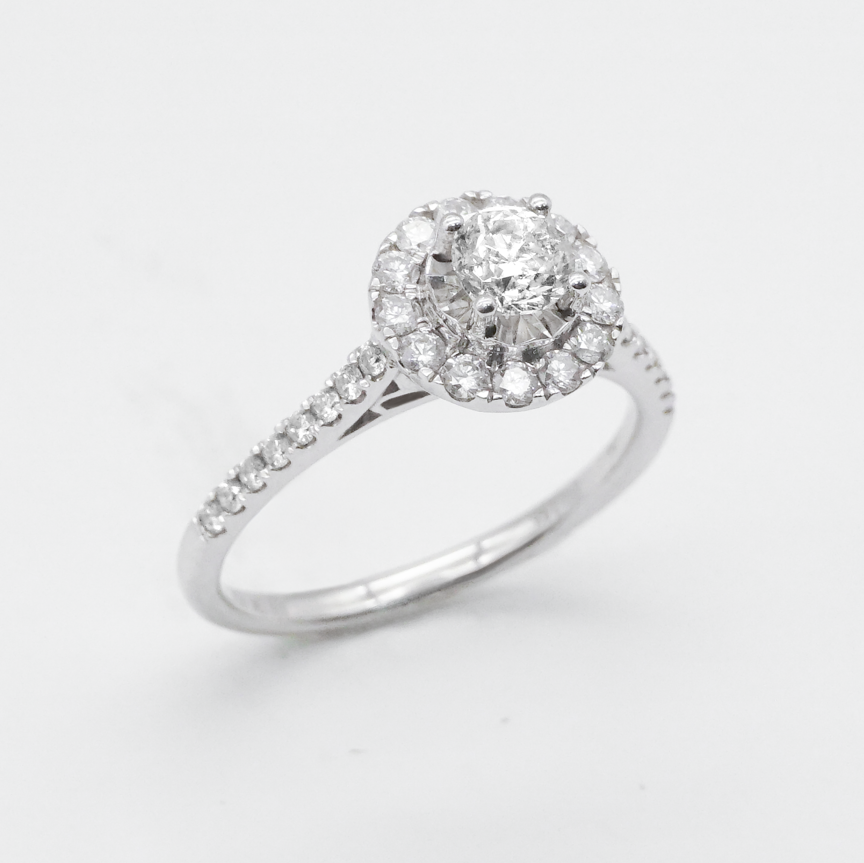 Solitario Matrimonial con Diamantes |  14k | 1.4cr |  3.1g