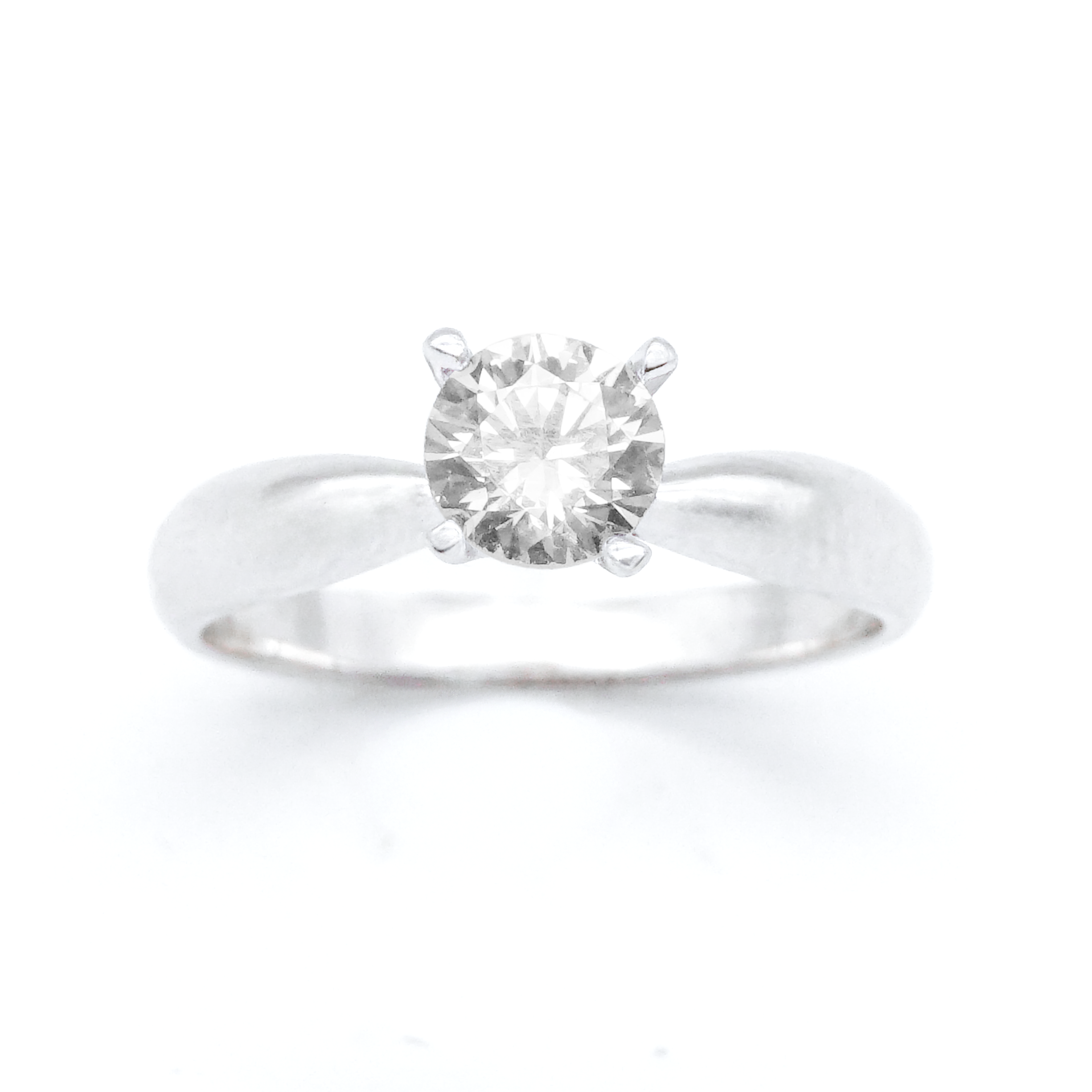 Anillo Matrimonial oro blanco con zirconias | 14k | 3g