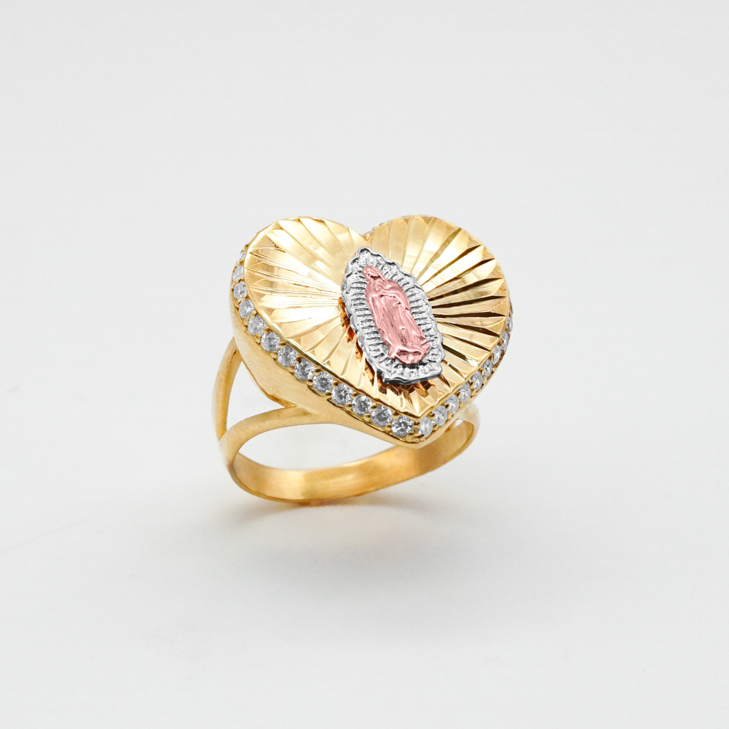 Anillo Virgen de Guadalupe de Tres Oros | 10k | 4.9g